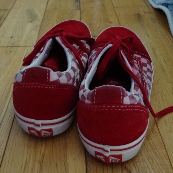 Vans Kids Red Checkered Sneakers - Picture 3 of 4